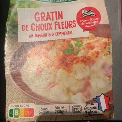 Gratin de choux fleurs au jambon & à l’emmental
