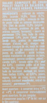 Salades & Crudités POULET - Ingrediënten - fr