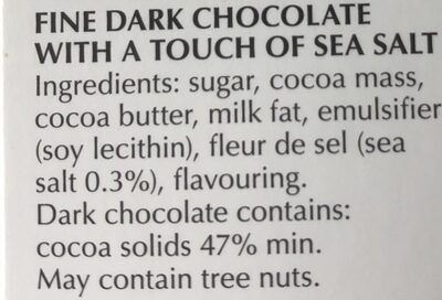 Chocolat sale - Ingredients