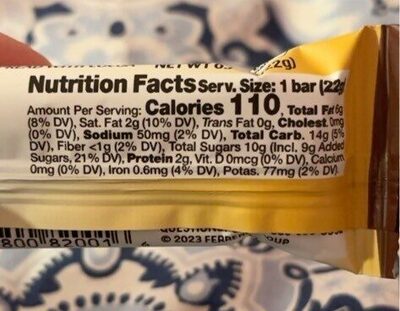 Nutella B-ready - Nutrition facts