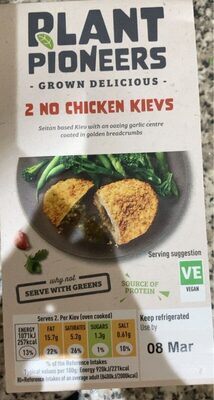 Calories in  2 No Chicken Kievs