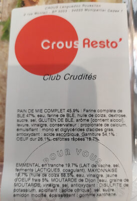 Club Crudités - Ingredients - fr