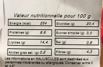 Club Crudités - Nutrition facts - fr