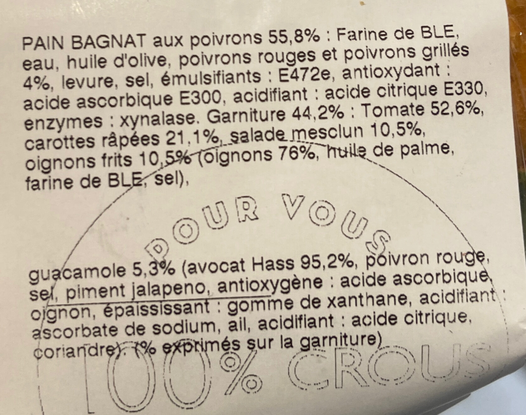 Bagnat Fraîcheur - Ingrédients
