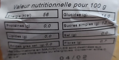 Ananas au sirop - Nutrition facts - fr