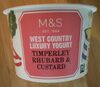 West country luxury yogurt Rhubarb Custard - Product
