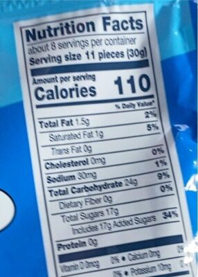 Soft Chewy Candy - Nutrition facts