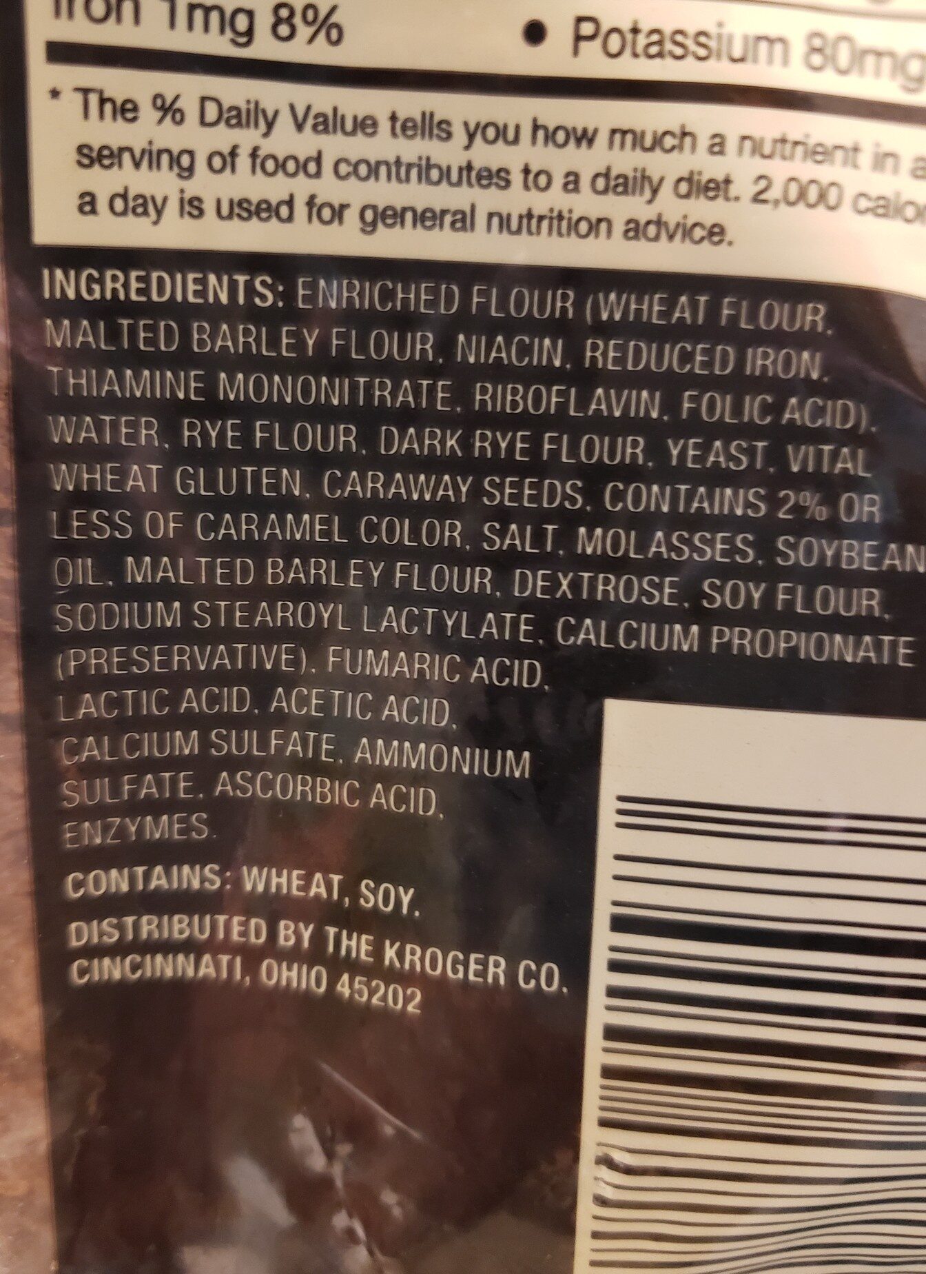 Dark Rye Bread - Ingredients