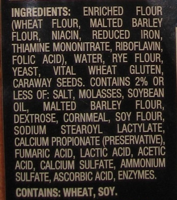 Light Rye - Ingredients