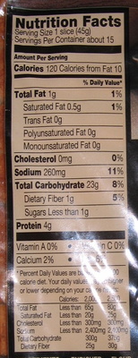 Light Rye - Nutrition facts
