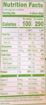 Plant-based salt & pepper turkey style deli - Nutrition facts