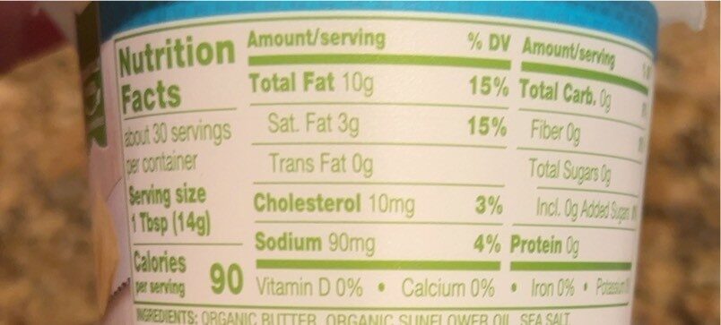 Spreadable Butter - Nutrition facts