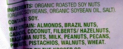 Simple truth organic, roasted & salted soynuts - Ingredients