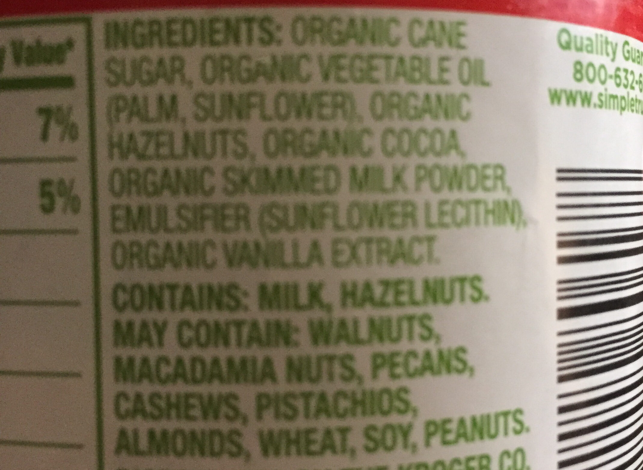 Creamy hazelnut spread - Ingredients