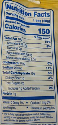 Sour Cream & Onion wavy flavored potato chips - Nutrition facts