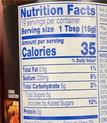 General tso stir fry sauce - Nutrition facts