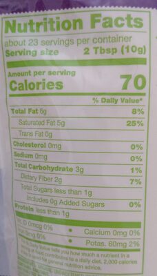 Unsweetened coconut chips - Nutrition facts