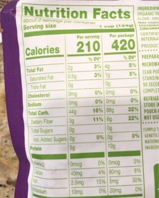 basmati rice - Nutrition facts
