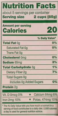 Simple truth organic, baby spinach - Nutrition facts
