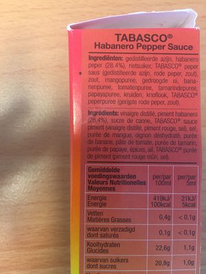Tabasco Hot Habanero Sauce 60ml - 9
