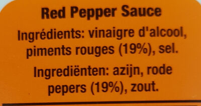 Tabasco Pepper Sauce - Ingrédients