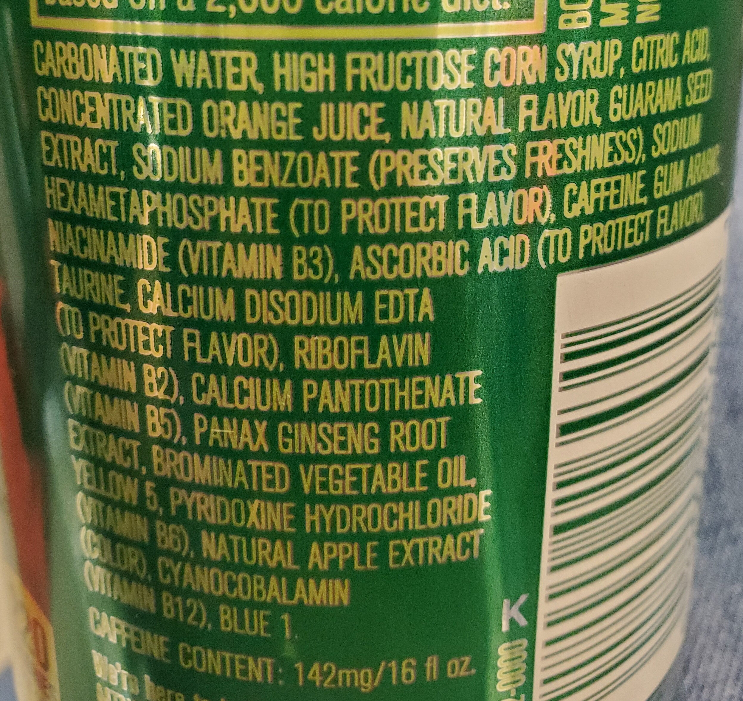 Amp energy boost original citrus energy drink - Ingredientes - en