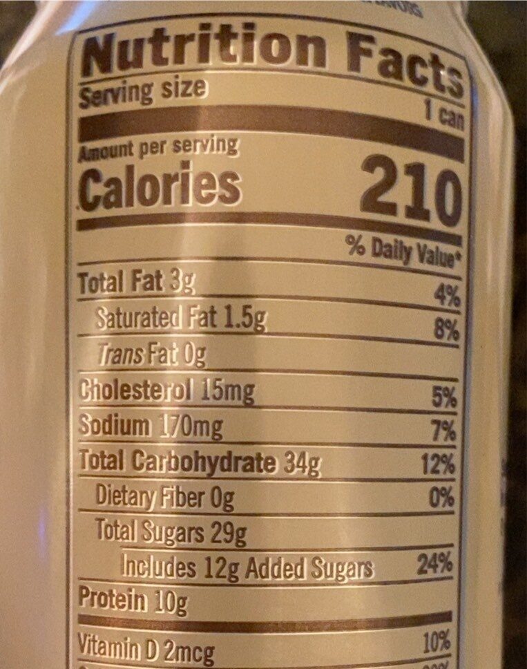 Starbucks doubleshot energy vanilla fortified - Nutrition facts