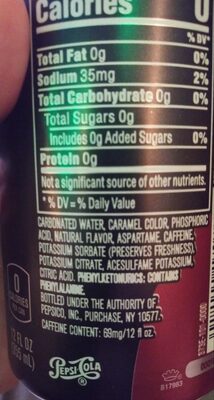 Zero Sugar Wild Cherry Pepsi - Ingredients