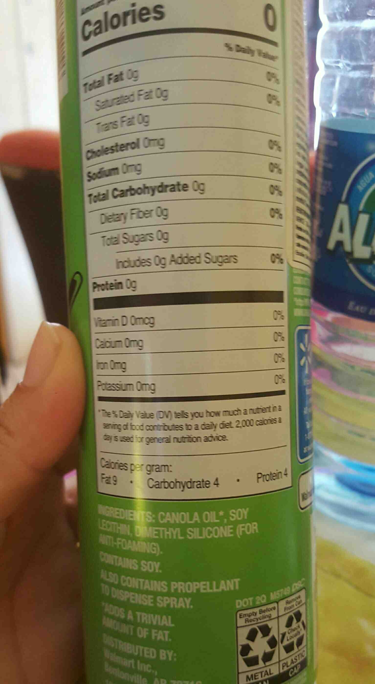 Canola Oil non-stick cooking spray - Ingredients
