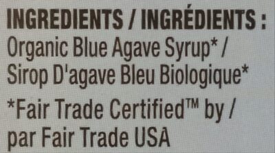 Organic Blue Agave Syrup - Ingrédients
