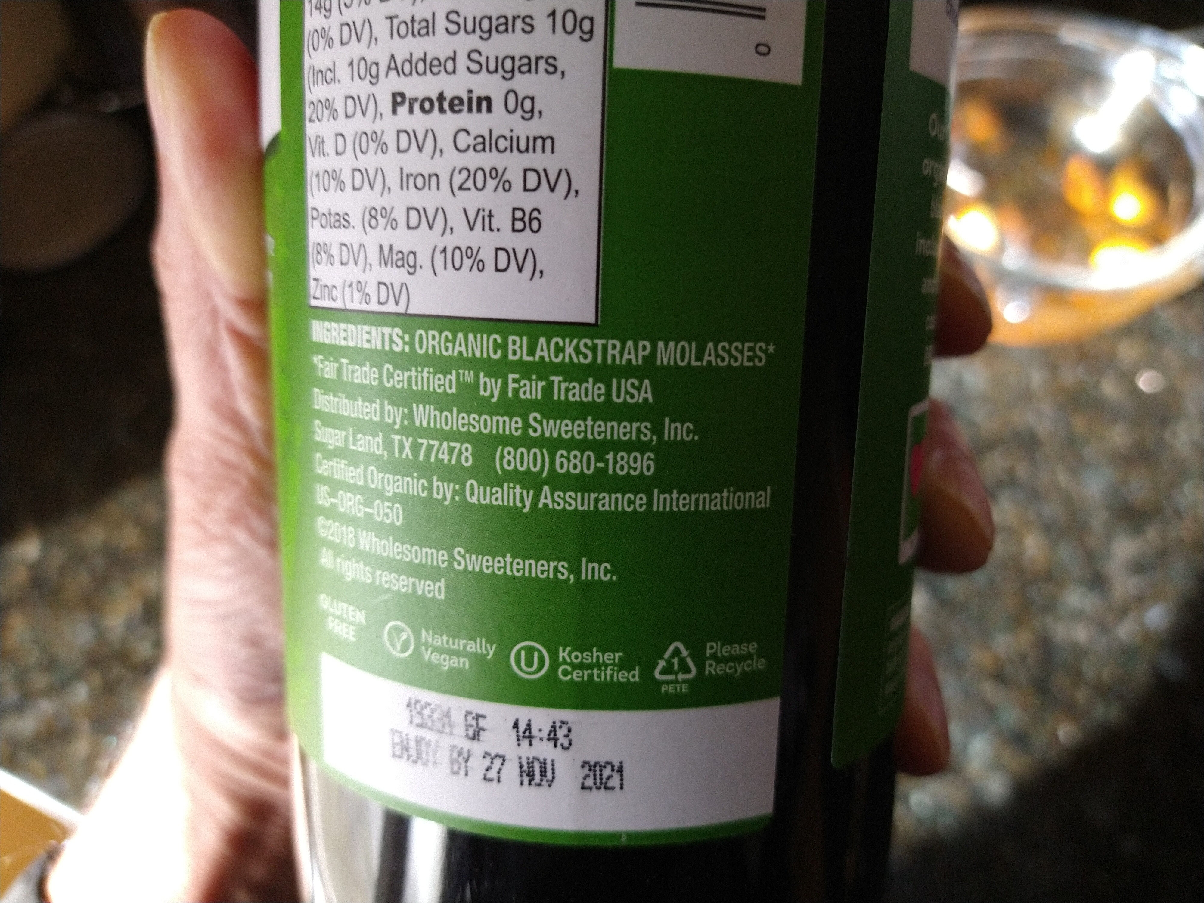 Organic molasses unsulphured - Ingredients