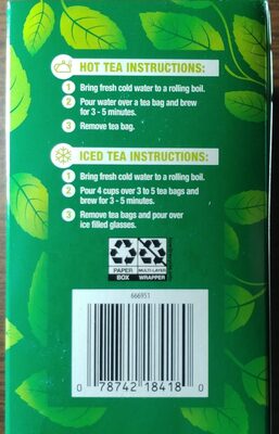 Great Value Peppermint Herbal Tea - Recycling instructions and/or packaging information