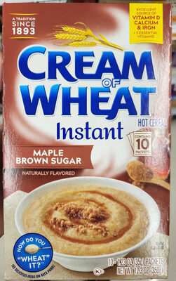 Cream of Wheat instant hot cereal maple brown sugar - Product