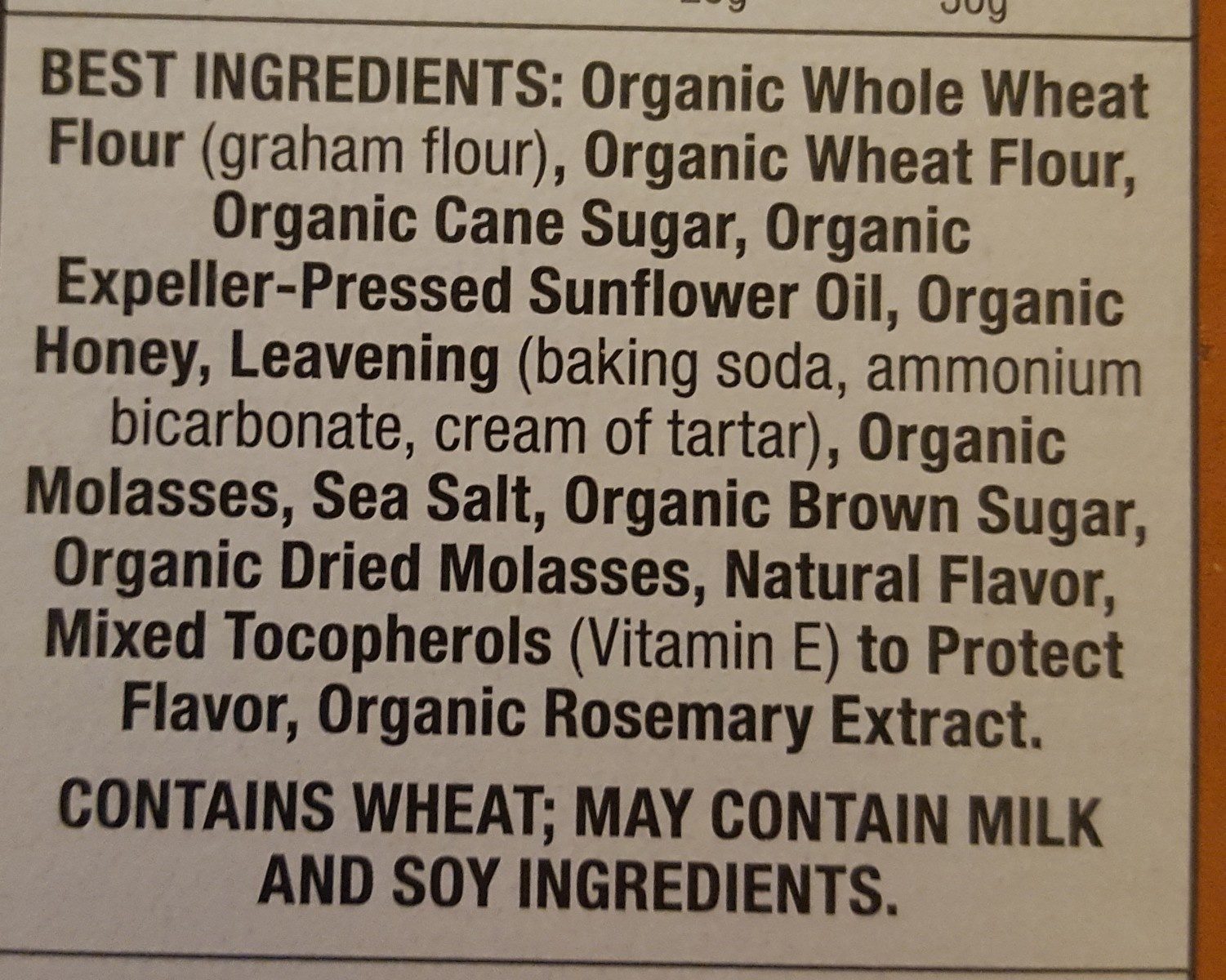 Honey graham crackers - Ingredients