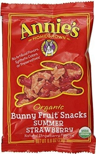 Annie's organic bunny fruit snacks summer strawberry pouches - Product