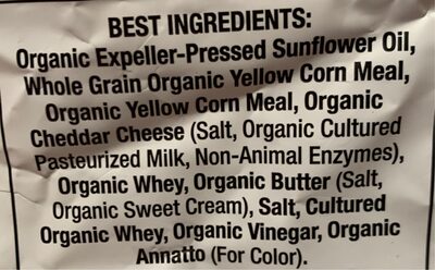 Annie's Extra Cheddar Cheesy Smiles - Nutrition facts
