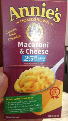 Annie's 25% Less Sodium Mac & Cheese Made with Organic Pasta - Produkt - en