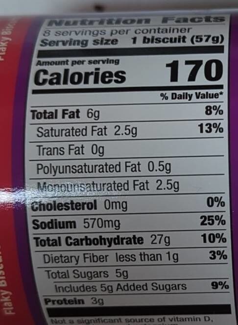 Annie& organic flaky biscuits - Nutrition facts