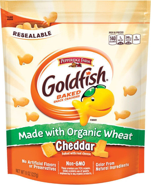 Made with organic wheat cheddar crackers - Product