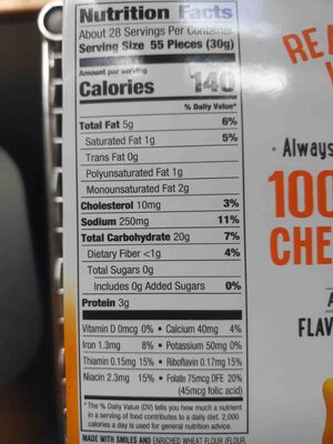 Goldfish crackers - Nutrition facts