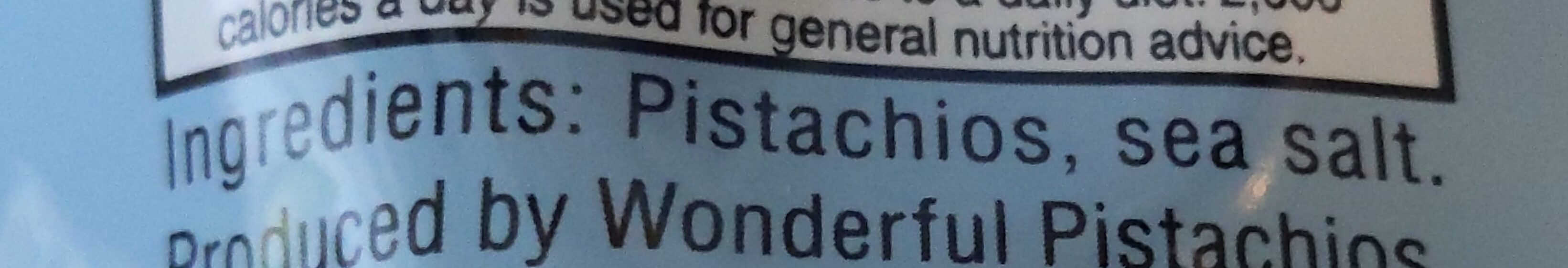 Lightly Salted Pistachios - Ingredients