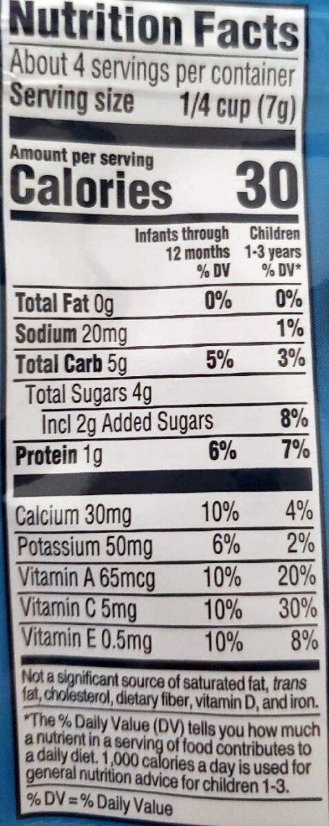 Yogurt Melts Peach - Nutrition facts