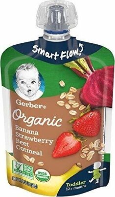 Organic banana strawberry beet oatmeal toddler pouch - Product