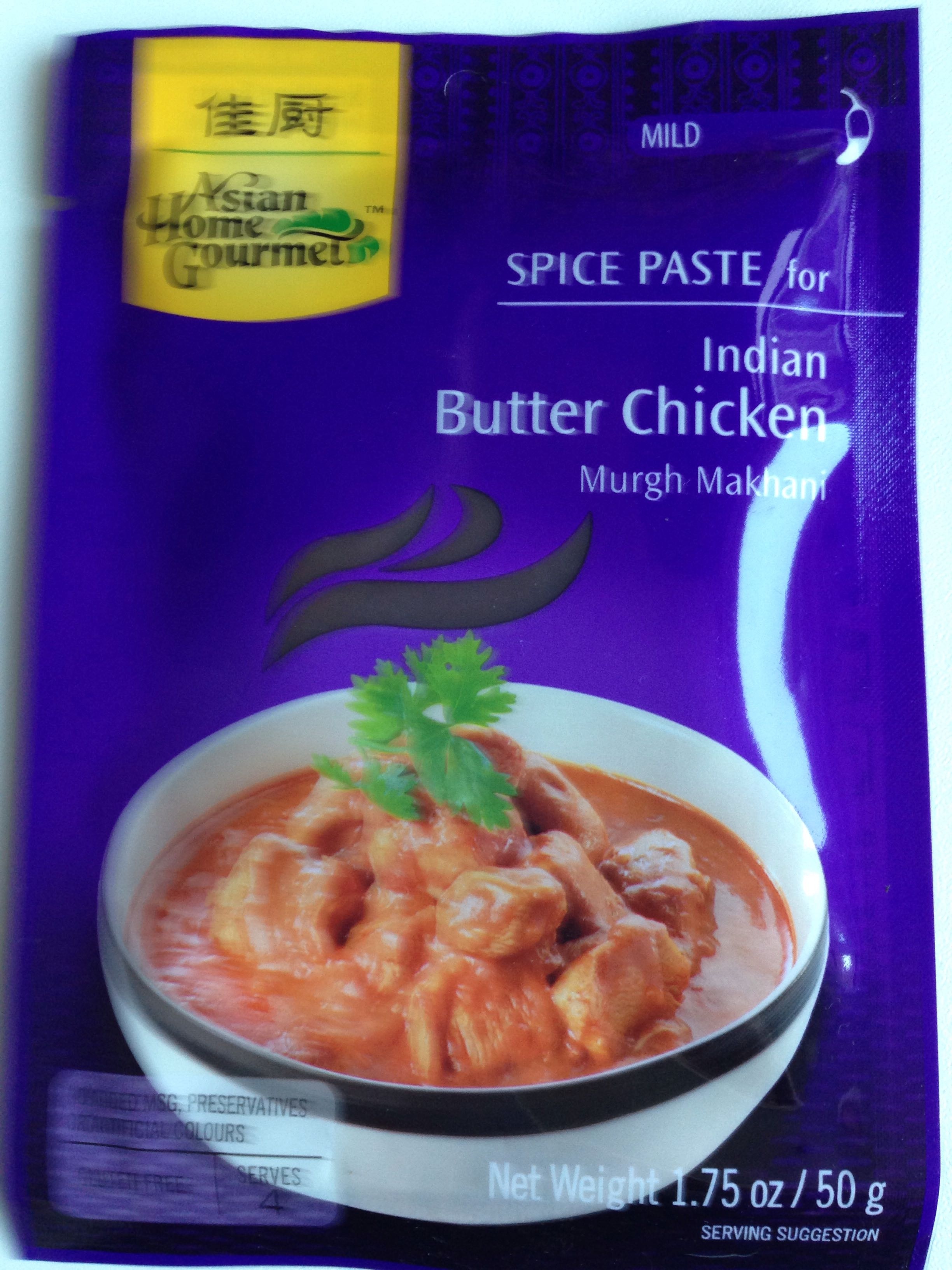 Asian home gourmet, spice paste for indian butter chicken, mild - Product