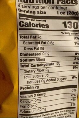 Yellow Chips - Nutrition facts