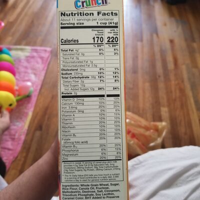 Cinnamon Toast Crunch Cereal - Información nutricional