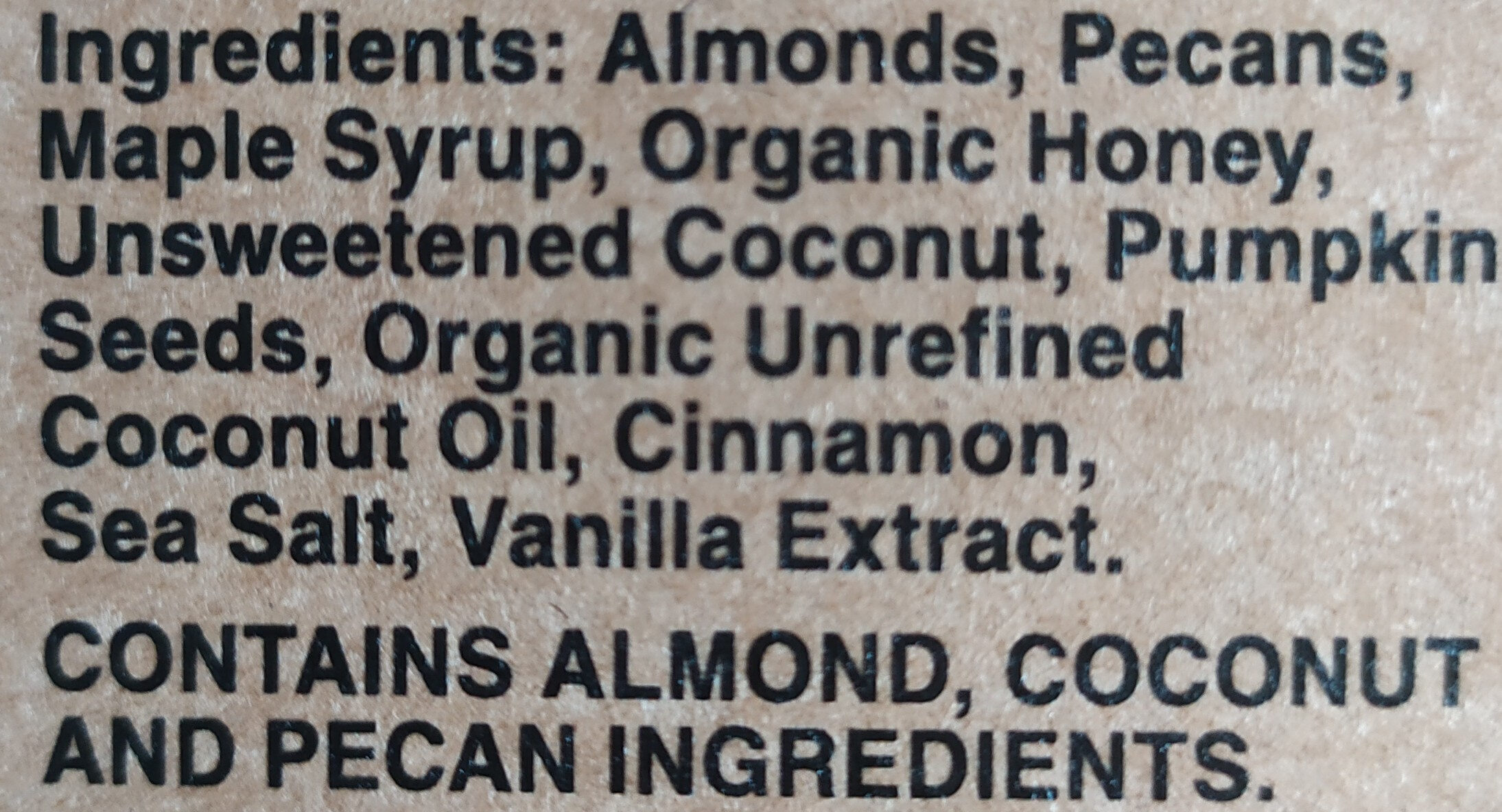 Cinnamon Almond Grain Free Granola Bars - Ingredients