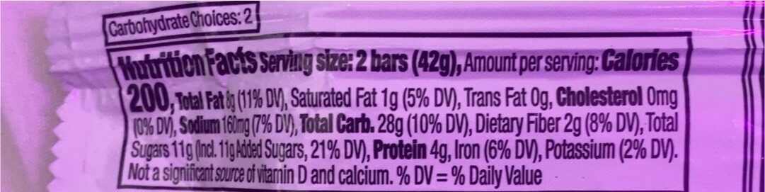 Crunchy granola bars - Información nutricional - en