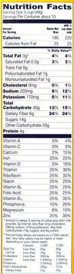 Raisin Nut Bran Cereal - Nutrition facts