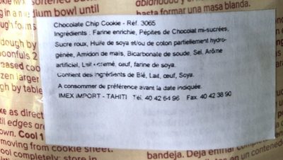 Chocolate chip cookie mix - Ingredients - fr